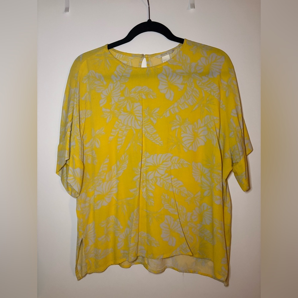 Bright Yellow Floral Blouse